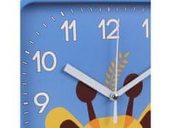 sarcia.eu Žirafa stenné hodiny, analógové, štvorcové hodiny pre deti 20,2x20,2 cm 