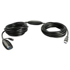 Lindy Kábel USB 3.0 A-A M/F 15m, Super Speed, čierny, AKTÍVNY
