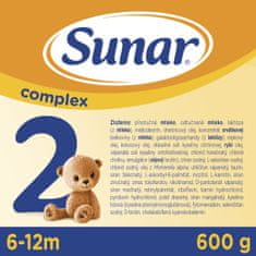 Sunar Complex 2 pokračovacie dojčenské mlieko, 6 x 600 g