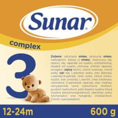 Sunar Complex 3 batoľacie mlieko, 6 x 600 g