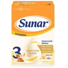 Sunar Complex 3 batoľacie mlieko vanilka, 6 x 600 g