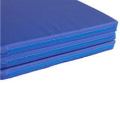 DrillSport Skladacia gymnastická podložka na cvičenie 180x60x5 cm modrá