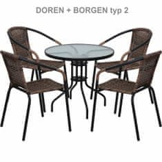 KONDELA Záhradný stolík Borgen Typ 2 - čierna