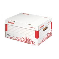 Esselte Archívna krabica Speedbox A4 so sklápacím vekom biela/červená 355×193×252 mm