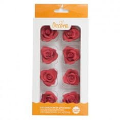 Decora Cukrové ruže červené 8 ks