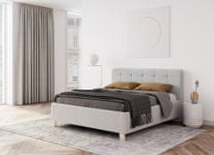 We-Tec Manželská posteľ MONICA, 180x200 cm s úložným priestorom, svetlo sivá, 160x200