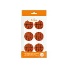Decora Cukrové ozdoby na tortu basketbalová lopta 4,5 cm 6 ks