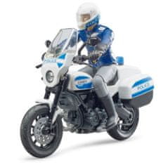 BRUDER BWORLD policajný motocykel Ducati Scrambler s jazdcom