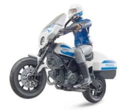 BRUDER BWORLD policajný motocykel Ducati Scrambler s jazdcom