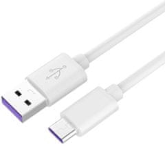 Kábel USB-C 3.1 na USB 2.0, Super fast charging 5 A, biely, 1 m, ku31cp1w