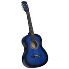 Vidaxl 8-dielna klasická gitarová sada pre deti a začiatočníkov modrá 3/4 36"