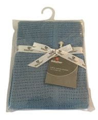 BabyDan Detská háčkovaná bavlnená deka Dusty Blue, 75x100cm