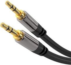 PremiumCord HQ tienený predlžovací kábel Jack 3,5 mm - Jack 3,5 mm M / M 1,5 m kjqmm015