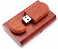 CTRL+C Sada: drevený USB ovál v boxe, cherry, 8 GB, USB 2.0