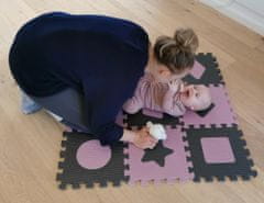 BabyDan Hracia podložka puzzle Geometrické tvary, rose 90x90 cm