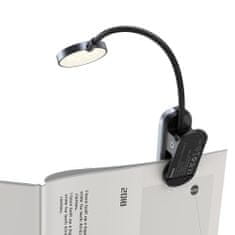 BASEUS Mini LED Reading lampa s klipom, sivá