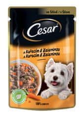 Cesar Kapsička pre dospelých psov s chutným kuracím a zeleninovým ragu v šťave 24x100 g