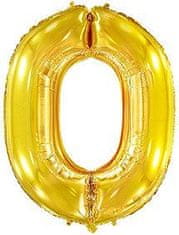 Fóliový balónik číslica 0 - zlatá - gold - 102cm