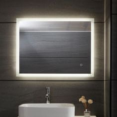 Greatstore AQUAMARIN kúpeľňové zrkadlo s LED osvetlením, 100 x 60 cm