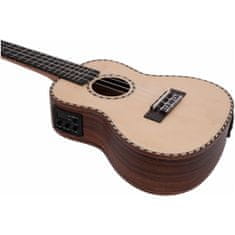 Dimavery UK-800, elektroakustické koncertné ukulele, vrchná doska masívny smrek