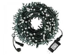 AUR Vonkajšia LED vianočná reťaz - studená biela, 200m, 2000 LED