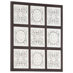 Vidaxl Ručne vyrezávaný nástenný panel, MDF, 60x60x1,5 cm, hnedá a biela