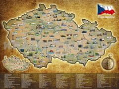 Zapardrobnych.sk Stieracia mapa Českej republiky - strieborná - 80 x 65 cm