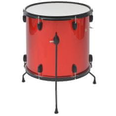 Vidaxl Kompletná sada bicích nástrojov, oceľ s práškovým nástrekom, červená, pre dospelých