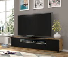 Homlando TV skrinka AURA 200 cm univerzálna, závesná alebo stojaca dub artisan / čierny mat