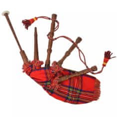 Vidaxl Detské škótske gajdy, červené, Royal Stewart, tartan
