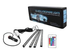 LTC Vnútorné osvetlenie automobilu 4xRGB 15LED pásik 12V D.O., IP54