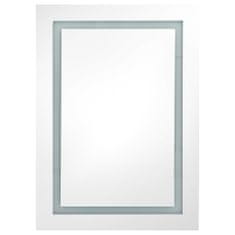 Vidaxl LED kúpeľňová zrkadlová skrinka žiarivá biela 50x13x70 cm