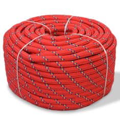 Vidaxl Lodné polypropylénové lano 10 mm 250 m červené