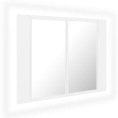 Vidaxl LED kúpeľňová zrkadlová skrinka biela 60x12x45 cm