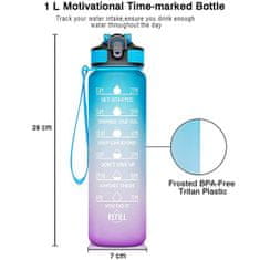 Zostaňte Hydratovaní a Motivovaní: 1L Inšpiratívna Fľaša na Vodu s Časovými Značkami a Povzbudzujúcimi Frázami - Váš Denný Partner pre Hydratáciu! (1000 ml), MotivationalBottle
