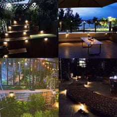 Netscroll 4-dielna sada vodotesných solárnych záhradných svietidiel LED, na osvetlenie schodov, terasy, plota, záhradnej cesty, rýchle nabíjanie, úspora energie, automatické prepínanie, PatioLights