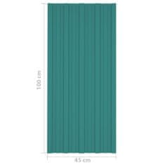 Vidaxl Strešné panely 12 ks pozinkovaná oceľ zelené 100x45 cm