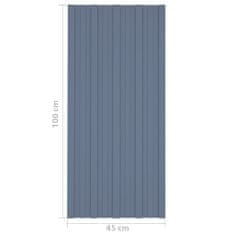 Vidaxl Strešné panely 12 ks pozinkovaná oceľ sivé 100x45 cm