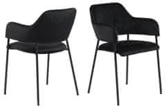 Design Scandinavia Jedálenská stolička Lima (SET 2ks), tkanina, čierna