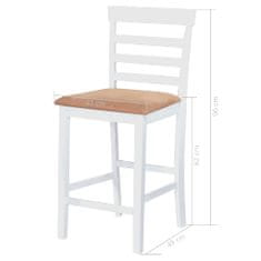 Vidaxl Barový stôl a stoličky, 5 kusov, masív, hnedá a biela