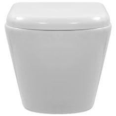 Vidaxl Závesné bezokrajové WC biele keramické