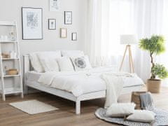Beliani Drevená posteľ 140 x 200 cm biela TANNAY
