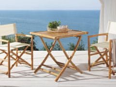 Beliani Bambusový kávový stolík 70 x 70 cm svetlé drevo SPELLO