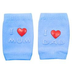 NEW BABY Detské chrániče kolien s ABS I Love Mum and Dad blue