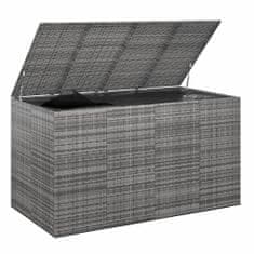 Vidaxl Záhradný box na vankúše PE ratan 194x100x103 cm sivý