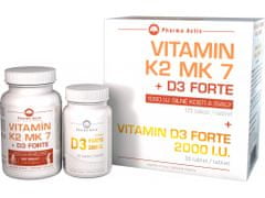 Pharma Activ Vitamín K2 MK-7 + D3 FORTE 125 tbl. + Vitamín D3 FORTE 2000I.U.30tbl