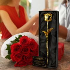 Northix Pozlátená ruža Eternity v darčekovej krabičke 