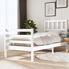 Vidaxl Rám postele, biely, masívne drevo, 75x190 cm, 2FT6, jednolôžkový