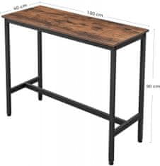 Artenat Barový stôl Lenor, 100 cm, hnedá