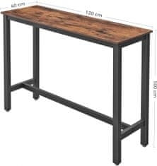 Artenat Barový stôl Lenor, 120 cm, hnedá